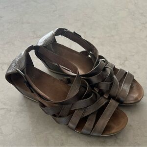 Dansko pewter colored sandals size 40